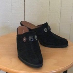 A. Marinelli Black Suede slip on heels Size 8.5